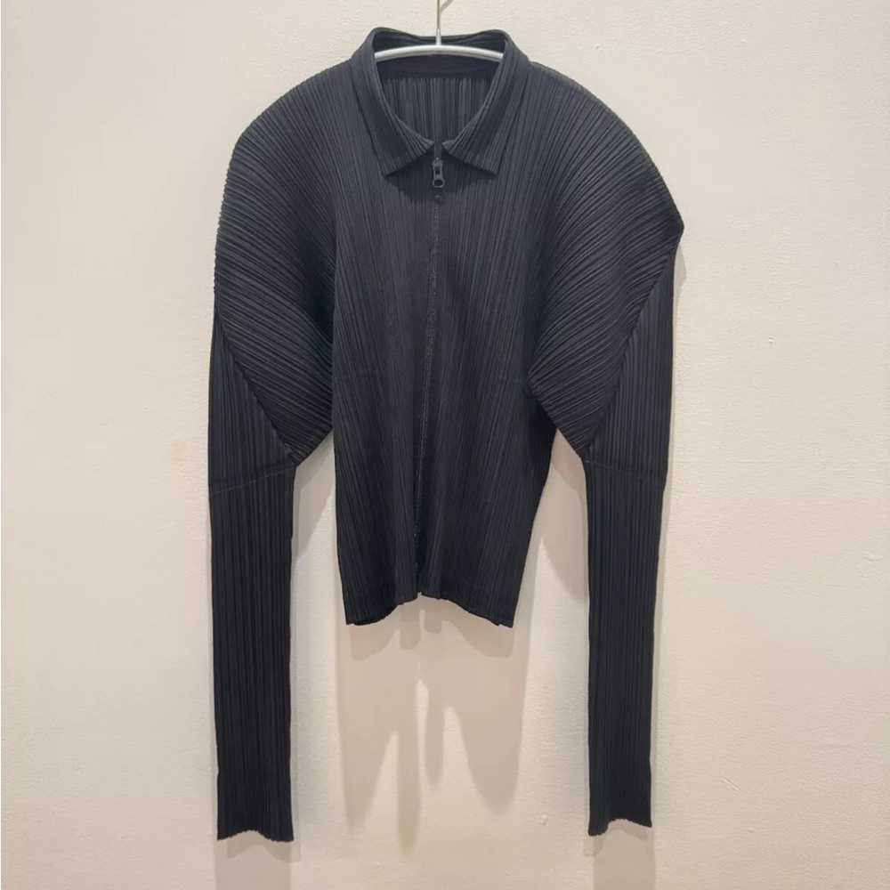 Issey Miyake Pleats Please zip cardigan